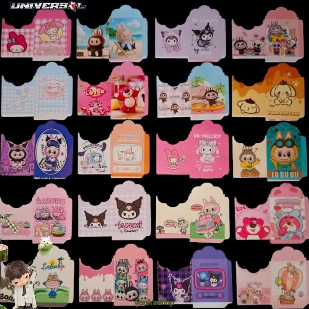 

Amplop Lebaran Labubu Mix Kuromi Ukuran Medium (7X12) Isi -+1000Lembar Labubu Kuromi Cod