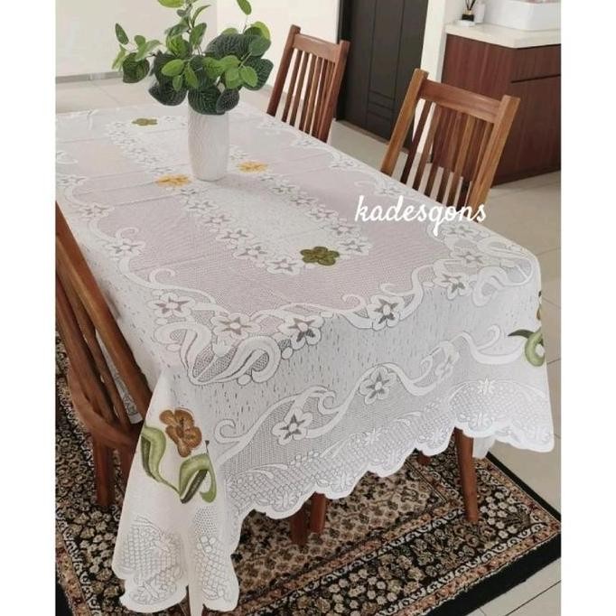 TAPLAK MEJA MAKAN PERSEGI PANJANG 6-8 KURSI CLASSIC VINTAGE Taplak Meja