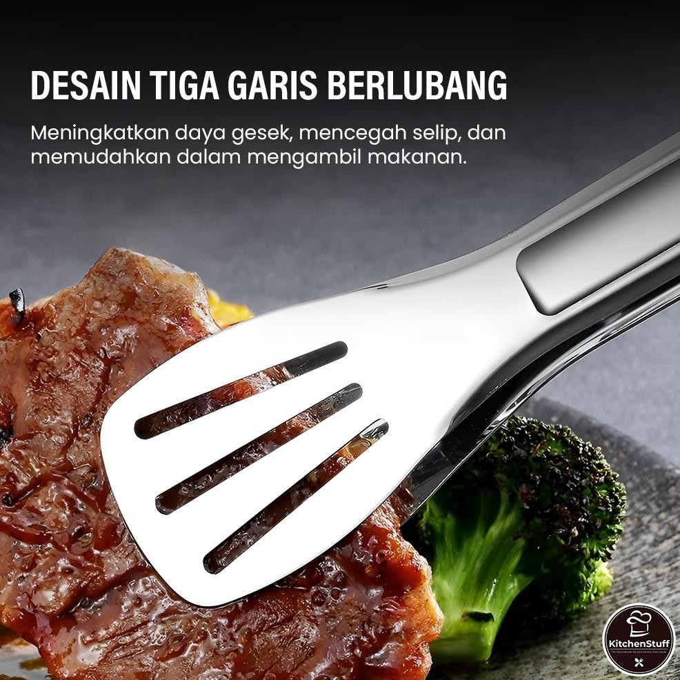 Bisa COD Capitan Penjepit Makanan Kue Roti Stainless Serbaguna | KITCHEN STUFF ||