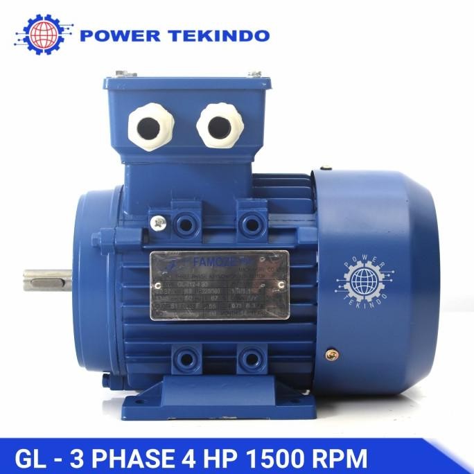 Famoze Pro Dinamo 3 Phase 4 HP 1500 RPM Tipe GL Motor Listrik 4 PK