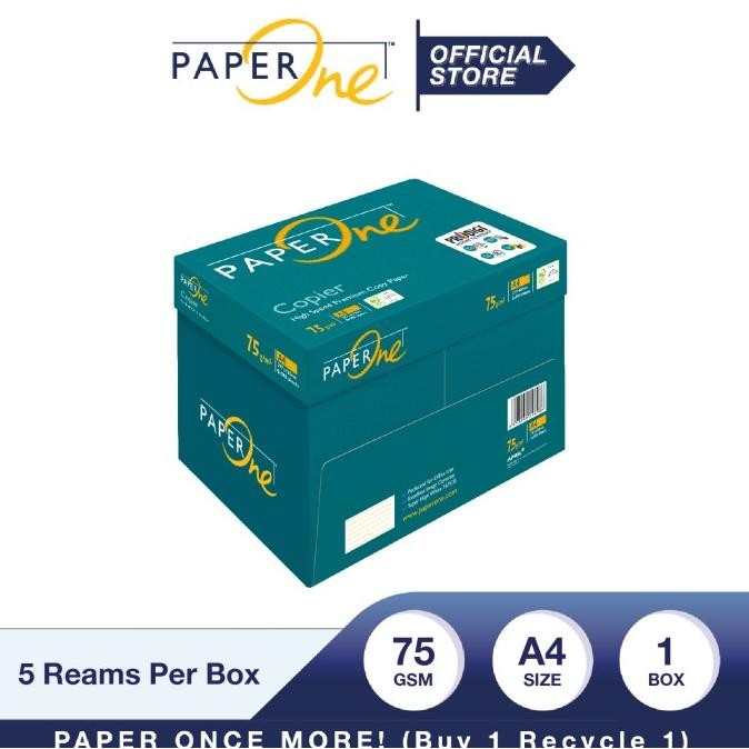 

PaperOne Kertas A4 75gr Copier 1 Box (2500 lembar) Kertas HVS B2B