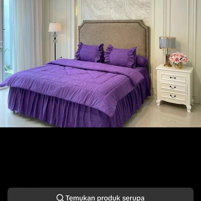 Sprei Embos Tempahan Uk 180X200X30 Rempel Tinggi 65Cm Viral + Bad Cover + Bantal Permen