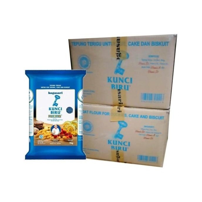 

BOGASARI KUNCI BIRU PREMIUM 1KGx12(1KARTON)TEPUNG PROTEIN RENDAH