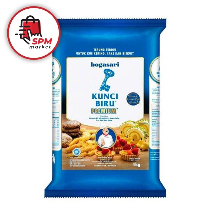 

Terigu bogasari kunci biru 1 kg