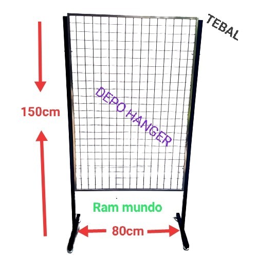 RAK RAM MUNDO JARING BESI 80*120 PLUS KAKI BERDIRI