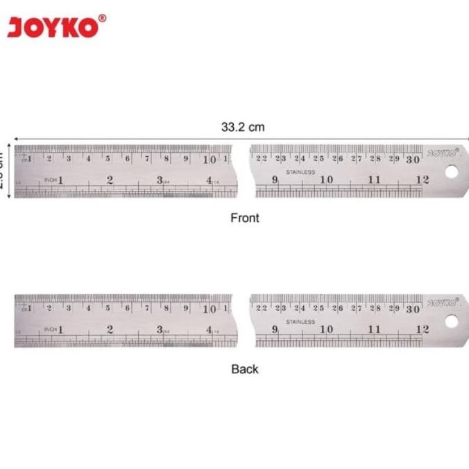

Joyko Ruler 30cm STAINLESS STEEL / Penggaris BESI Joyko 30cm RL-ST30