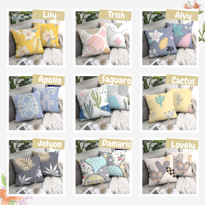 Bantal Sofa Kursi + Sarung Bantal Sofa 35x35 40x40 45x45 50x50 60x60 D6F6
