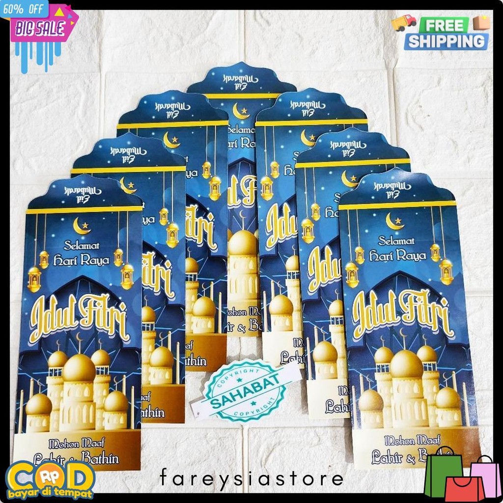 

[ 100 Pcs ] Amplop/Angpau Lebaran Idul Fitri Motif Masjid/Uang Dan Atm Ukuran Panjang Isi 100 Pcs Diskon