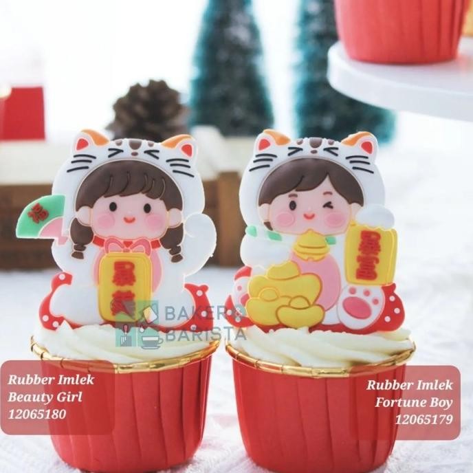 {{{{}}] topper kue imlek rubber hiasan kue imlek cny cake topper decoration