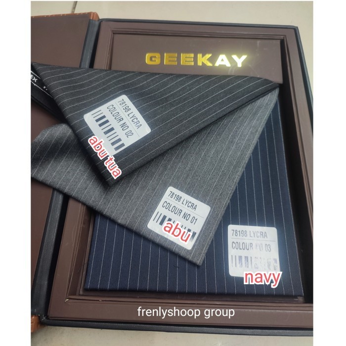 Kain Celana semi wool Salur spandek strecth super 250's / Kain Bahan Celana semi wool melar salur