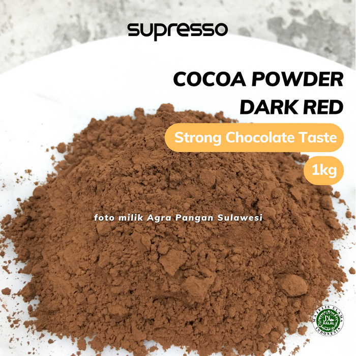 

Cocoa Powder Dark Red Supresso 1kg - Coklat Bubuk Murni Pure Cokelat