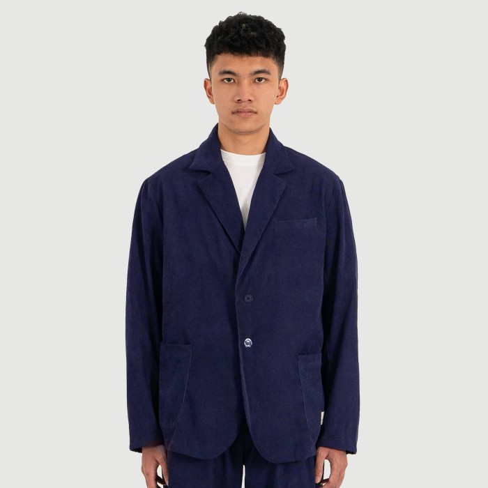 Oversized Navy Corduroy Blazer / Blazer Oversize Premium Biru Corduroy