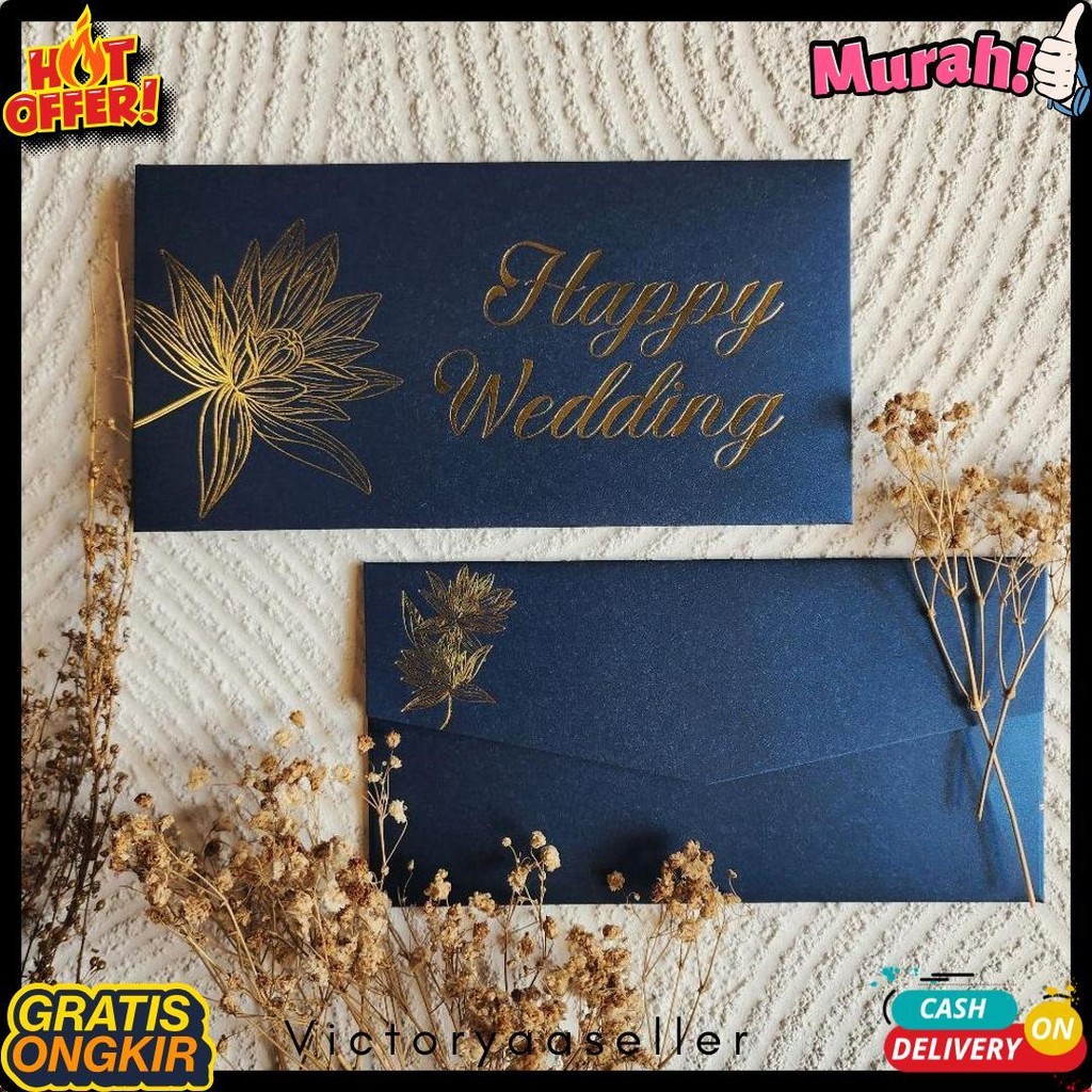 

Amplop Uang Horizontal Besar 9.5X18.5Cm Happy Wedding Congratulations / Angpao Selamat Bahan Fancy Jasmine / Angpau Wedding / Angpau Congratulations (Isi 10 Pcs) Terlengkap Dan Termurah