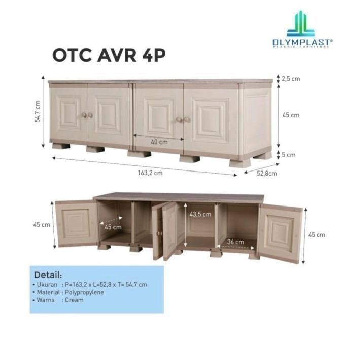 OLYMPLAST OTC AVR 4P LEMARI MEJA TV RAK TV BUFET PLASTIK