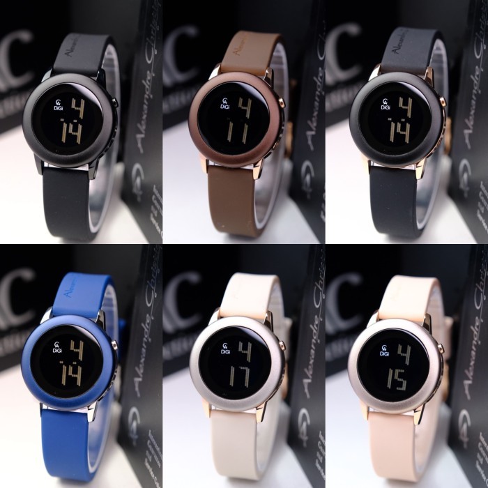 Jam Tangan Wanita Alexandre Christie AC 9393 Digital Original - Biru Perak