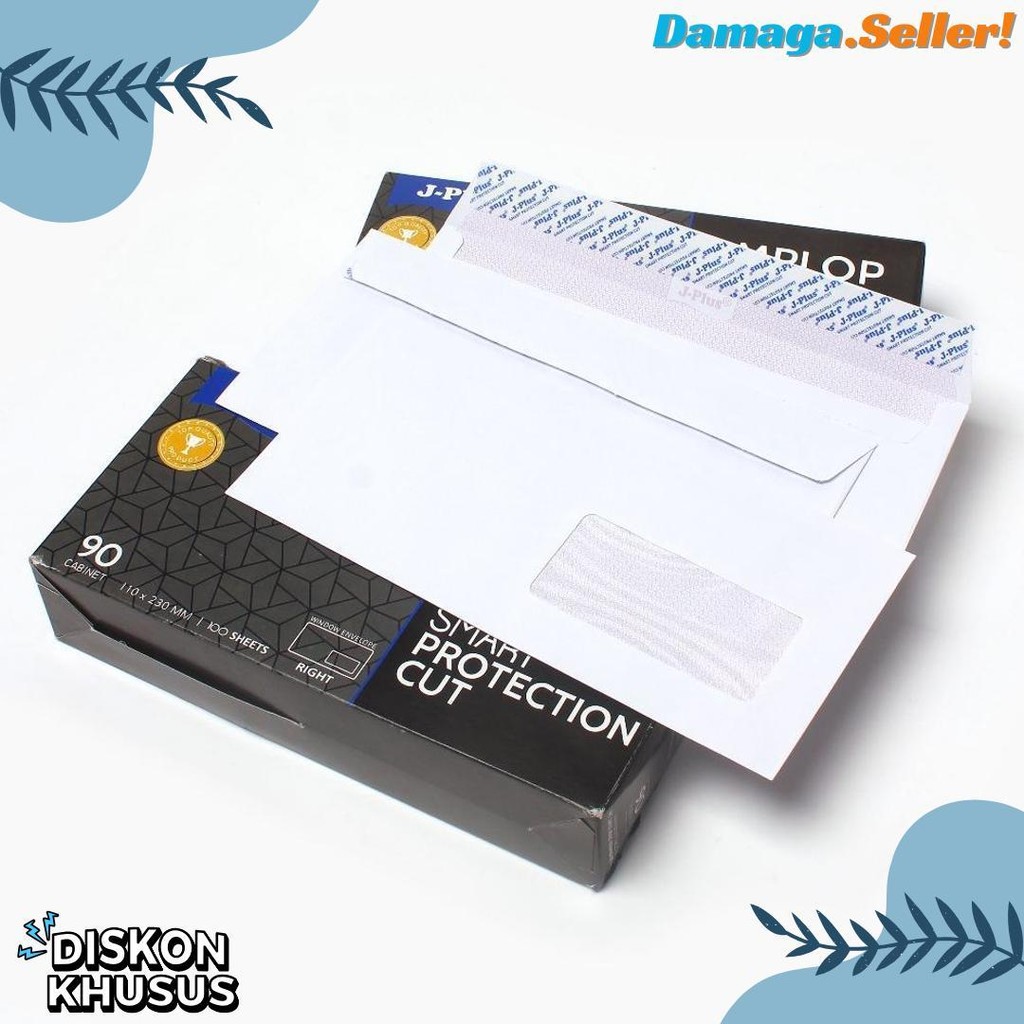 

J-Plus - Amplop Putih Jendela Kanan / Amplop Window No.90 Biru - Pack Flash Sale! Diskon Hingga 70%
