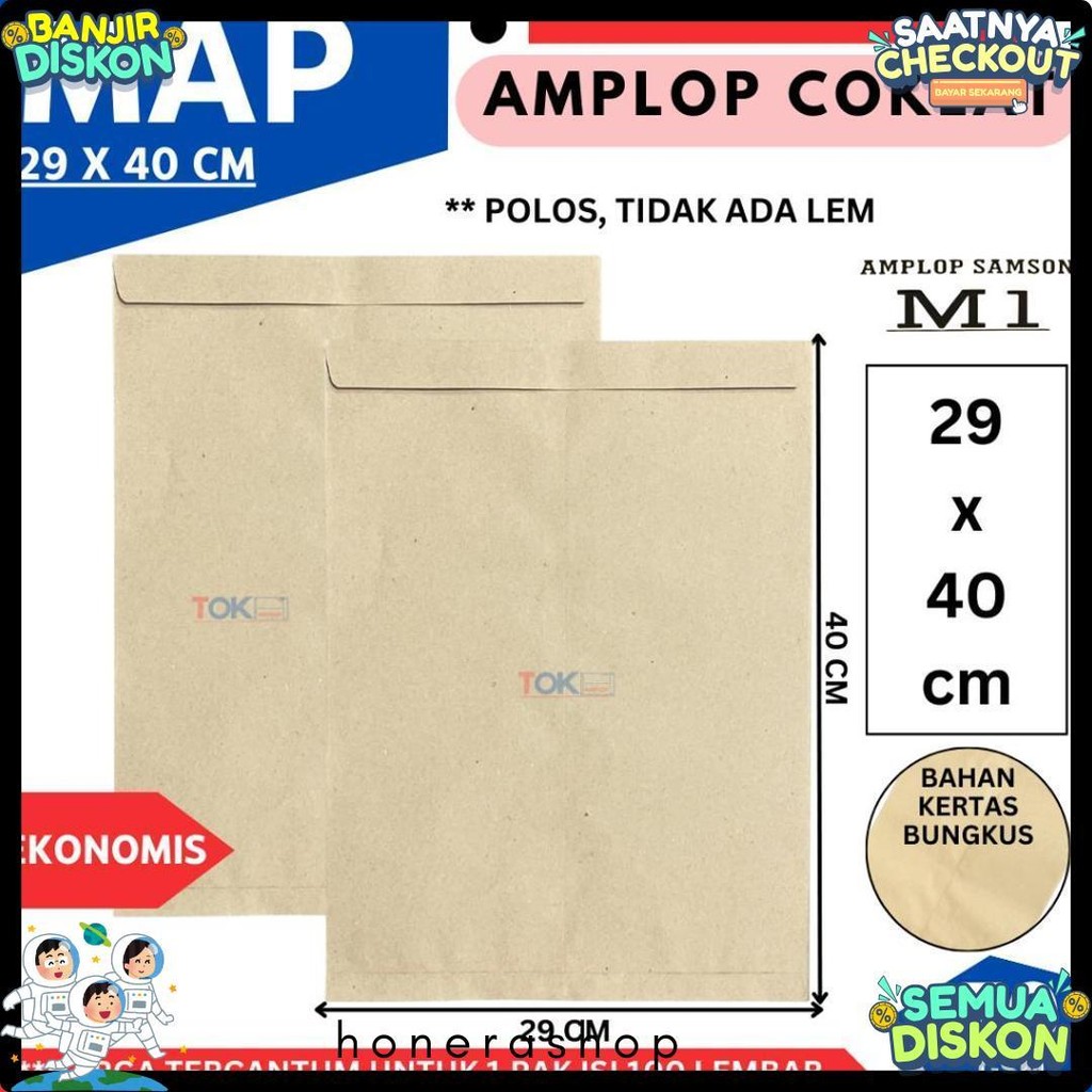 

Amplop Coklat Map ( 29X40Cm ) Diskon Setengah Harga