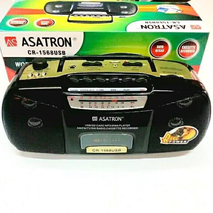 RADIO KASET ASATRON CR-1568 USB MP3-SD-MMC AM-FM CASSETE PLAYER TV RADIO 1303T