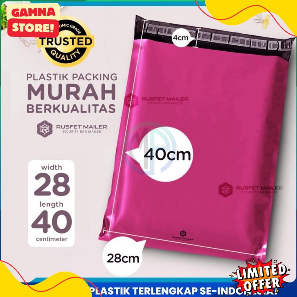 

Amplop Plastik Polymailer Pink 28Cm X 40Cm Low Cost Plastic Packing Polos Online Shop Rusfet Murah Diskon