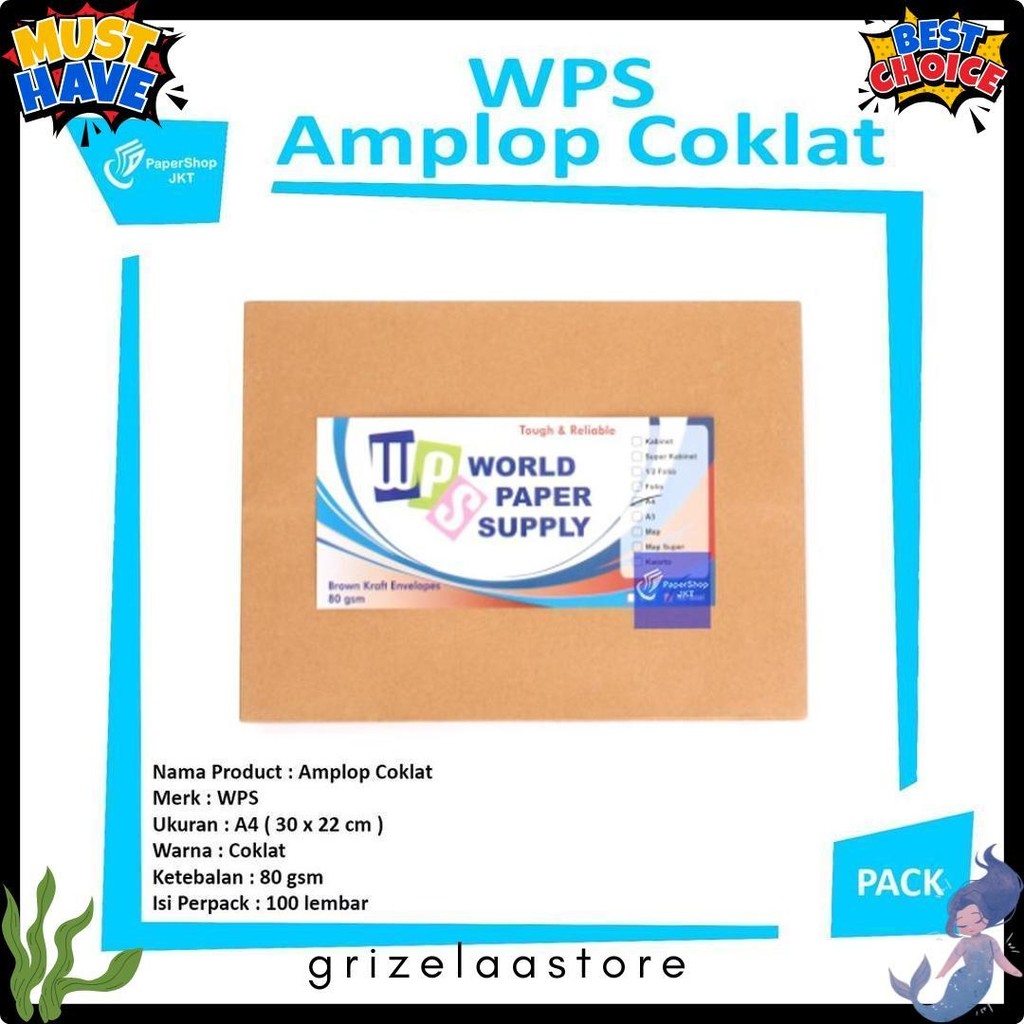 

Wps - Amplop Coklat Ukuran A4 ( 30 X 22 Cm ) - Pack Diskon Setengah Harga