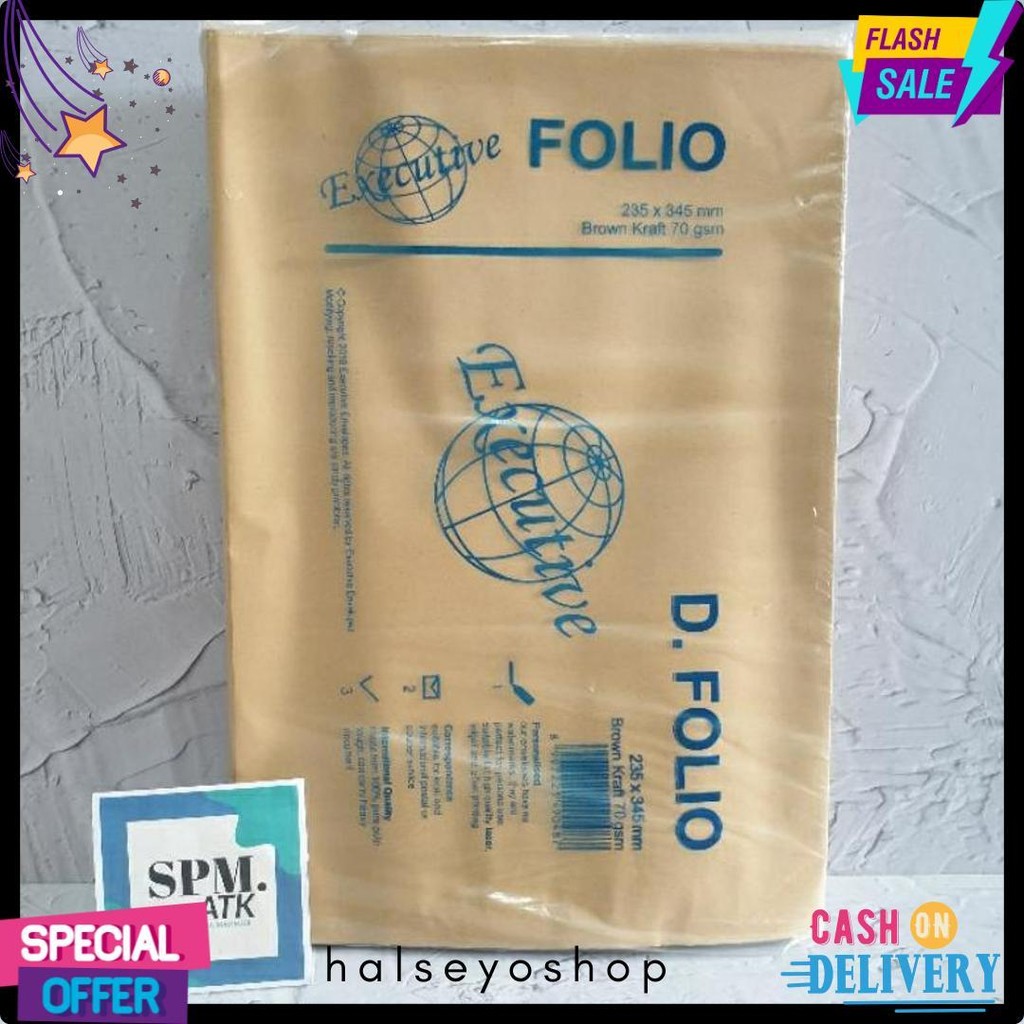 

( 100 Pcs ) Amplop Coklat Folio Executive Khusus Instant/Sameday Diskon