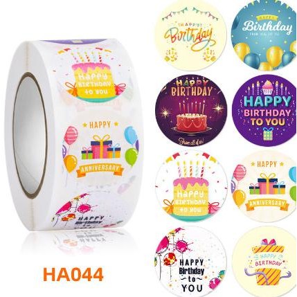 

@=@=@=@=] (500pcs) Sticker Roll HBD Stiker Happy Birthday Sticker Ulang Tahun