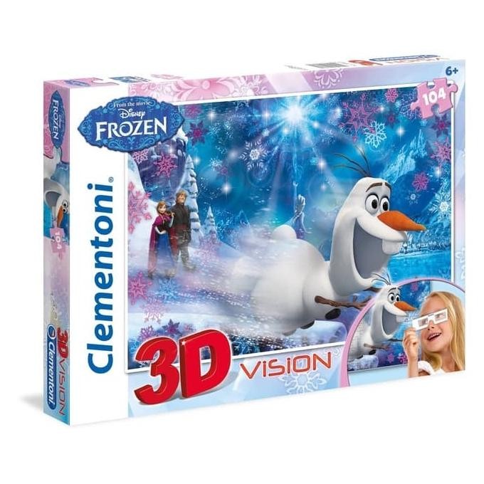 $$$$] PUZZLE CLEMENTONI FROZEN 3D VISION 104PCS ORIGINAL CLEMENTONI PUZZLE