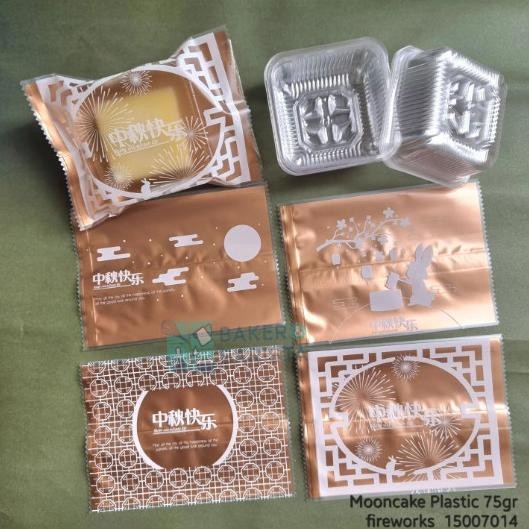 

{{{{{{] (10set) Plastik Mooncake 75gr Fireworks Kemasan Moon Cake Tray Plastic