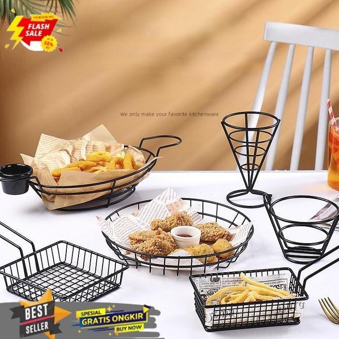 PROMO KERANJANG KENTANG / TEMPAT FRENCH FRIES / WADAH KENTANG GORENG / TEMPAT KENTANG GORENG / KERAN