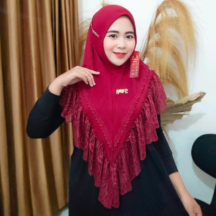 hijab fo bergo instan alisha renda mewah