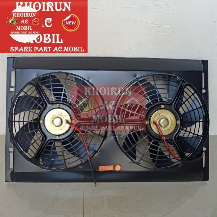 Extra Fan Kipas Ac Mobil Double Universal Hisap - Sedot 24V - 24Volt