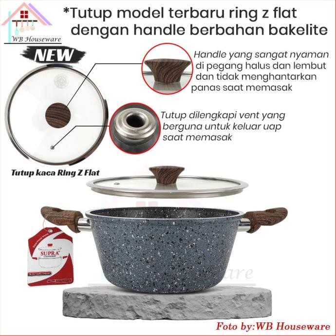 SUPRA 5pcs cookware set granite stone series / panci set anti lengket / wajan masak F83T