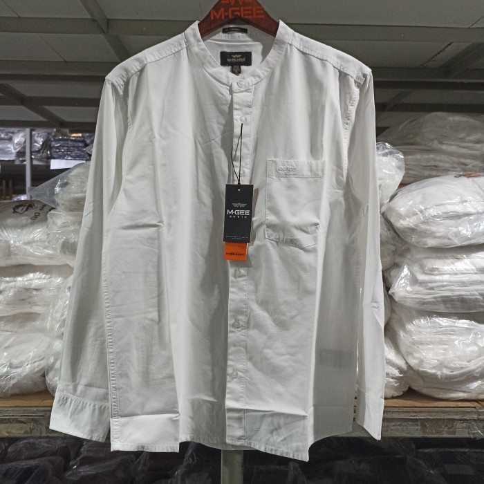 Kemeja Koko Putih Polos Lengan Panjang Original Mgee Kenan White Termurah Best Quality Asli 100%