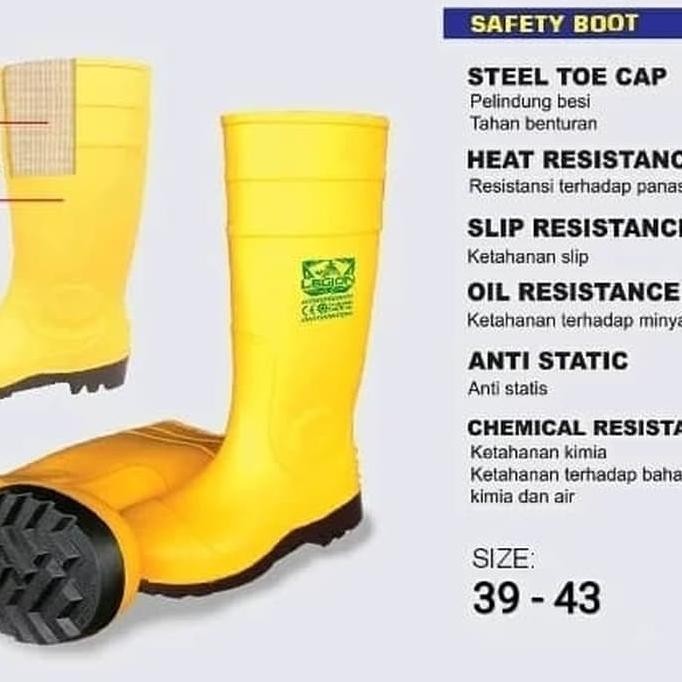 Sepatu Boot Safety Legion Kuning / Sepatu Boot / Sepatu Boot Legion Terlaris