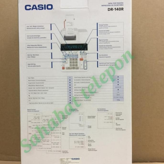 

Terlaris Kalkulator Save Time With Reprint Function Casio Dr-140R Ready Stok