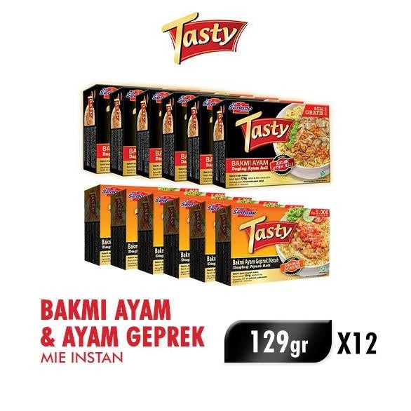 

Sedaap Tasty Mie Instan Bakmi Ayam x 6pcs + Ayam Geprek x 6pcs
