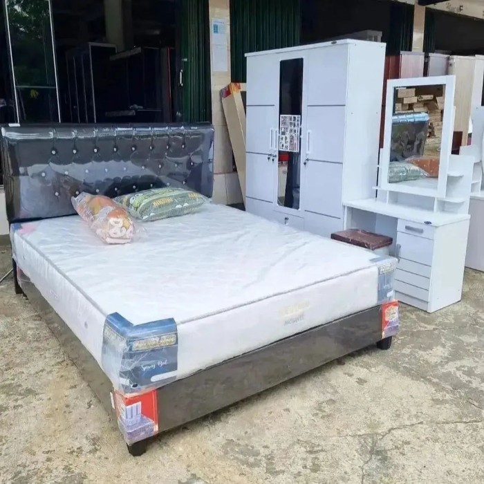 SET KAMAR TIDUR LEMARI KASUR DAN MEJA RIAS / SET TEMPAT TIDUR LEMARI DAN MEJA RIAS / PAKET SET