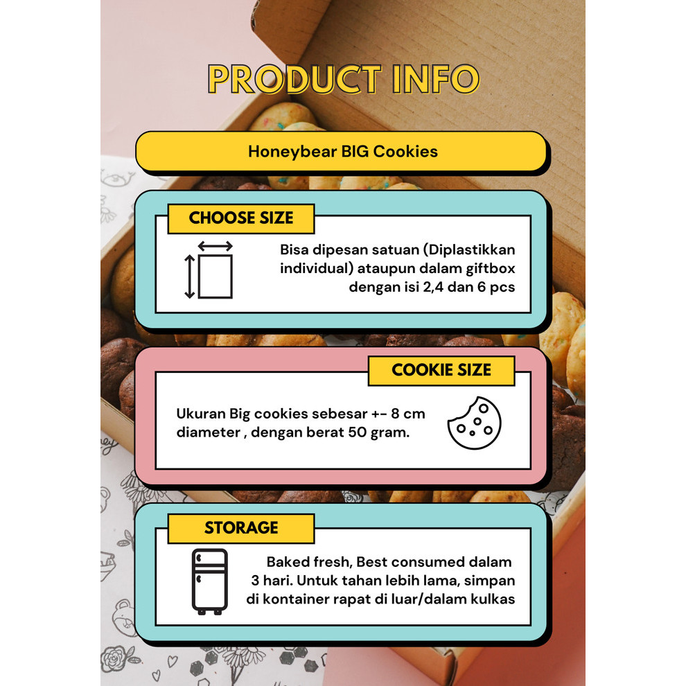 

BIG COOKIES GIFT BOX - 6 PCS KUE KERING HAMPERS CAKE KADO ULTAH
