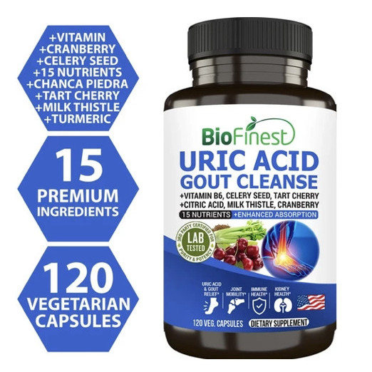 

Biofinest Uric Acid Gout Cleanse Supplement 120 Capsules