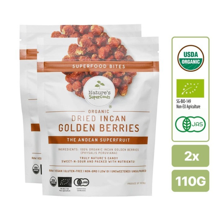 

Nature's Superfoods Organic Dried Incan Golden Berries Bundle 2 X 110G