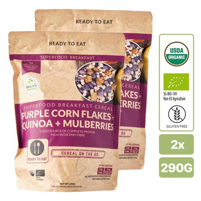 

Nature's Superfoods Organic Purple Corn-Quinoa-Mulberries 2 X 290G