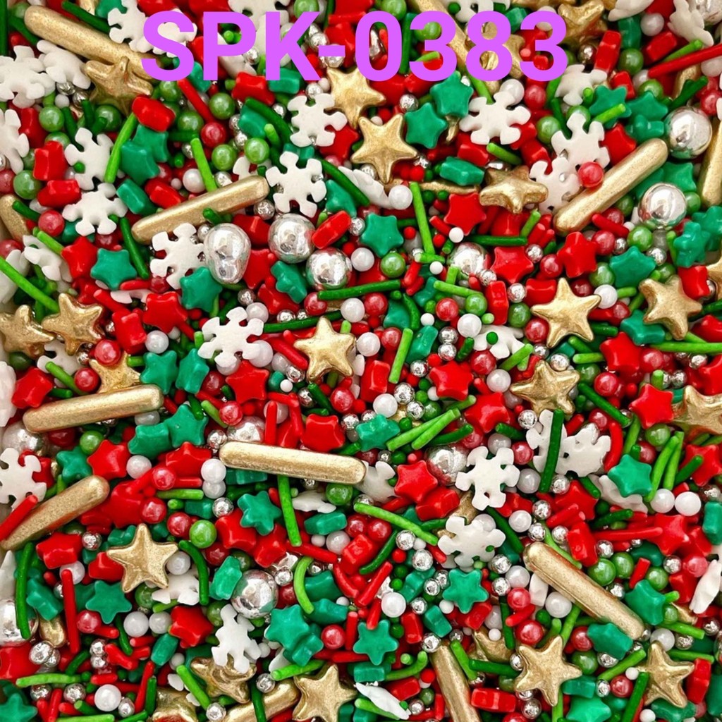 

SPK-0383 Sprinkles sprinkel 1kg snowflake bintang natal frozen hijau (sprinkles)