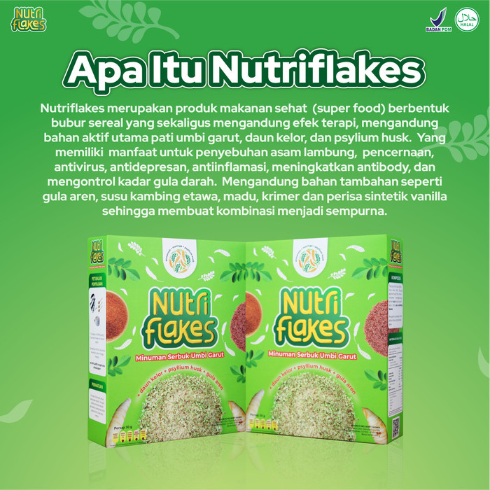

SUDAH BPOM 1 BOX NUTRIFLAKES UMBI GARUT SOLUSI MAAG & ASAM LAMBUNG