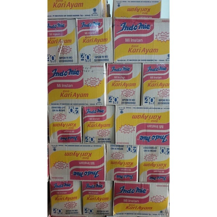 

INDOMIE KARI AYAM 1 DUS ISI 40 BUNGKUS PCS INDOMI MIE MI INSTAN