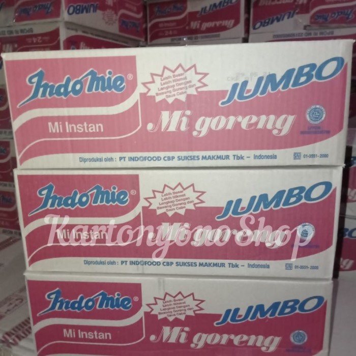 

INDOMIE MIE GORENG JUMBO ORIGINAL PER DUS ISI 24BKS
