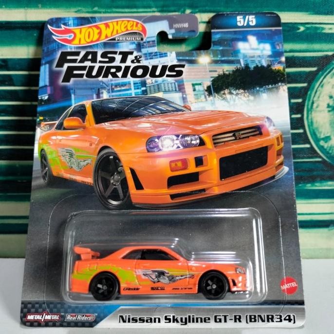 TERBATAS HOT WHEELS PREMIUM FAST AND FURIOUS NISSAN SKYLINE GT-R (BNR34)