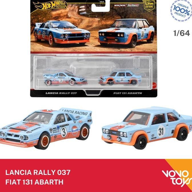 HEMAT HOT WHEELS 2 TWIN PACK LANCIA RALLY 037 AND FIAT 131 ABARTH HOTWHEELS