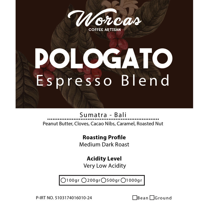 

WORCAS KOPI POLOGATO ESPRESSO BLEND 500 GRAM