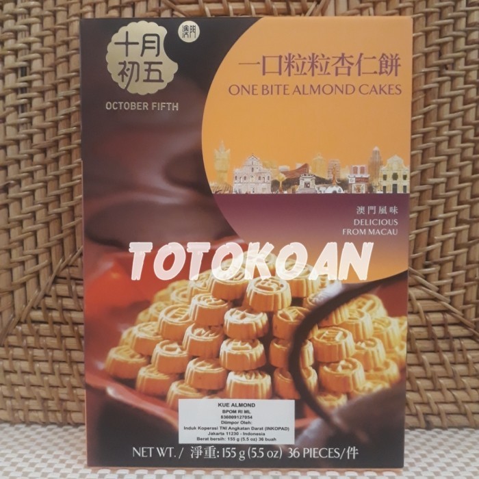 

OCTOBER FIFTH ONE BITE ALMOND CAKES KUE ALMOND 155 GR