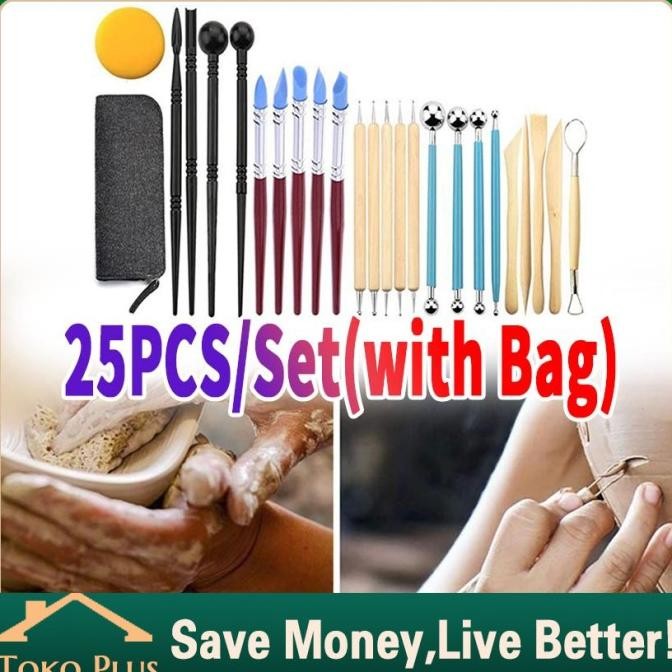 

25pcs Butsir Set Alat Ukir Clay Pottery Tool Modelling Alat Tanah Liat SALE!!!